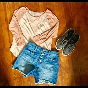 Adorable peachy baseball tee